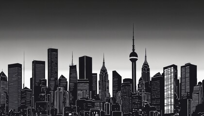 Fototapeta premium Cityscape Shadows: A Visual Journey through Urban Landscapes