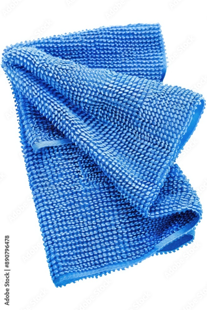 Poster A pair of blue micro towels placed on a clean and empty white background
