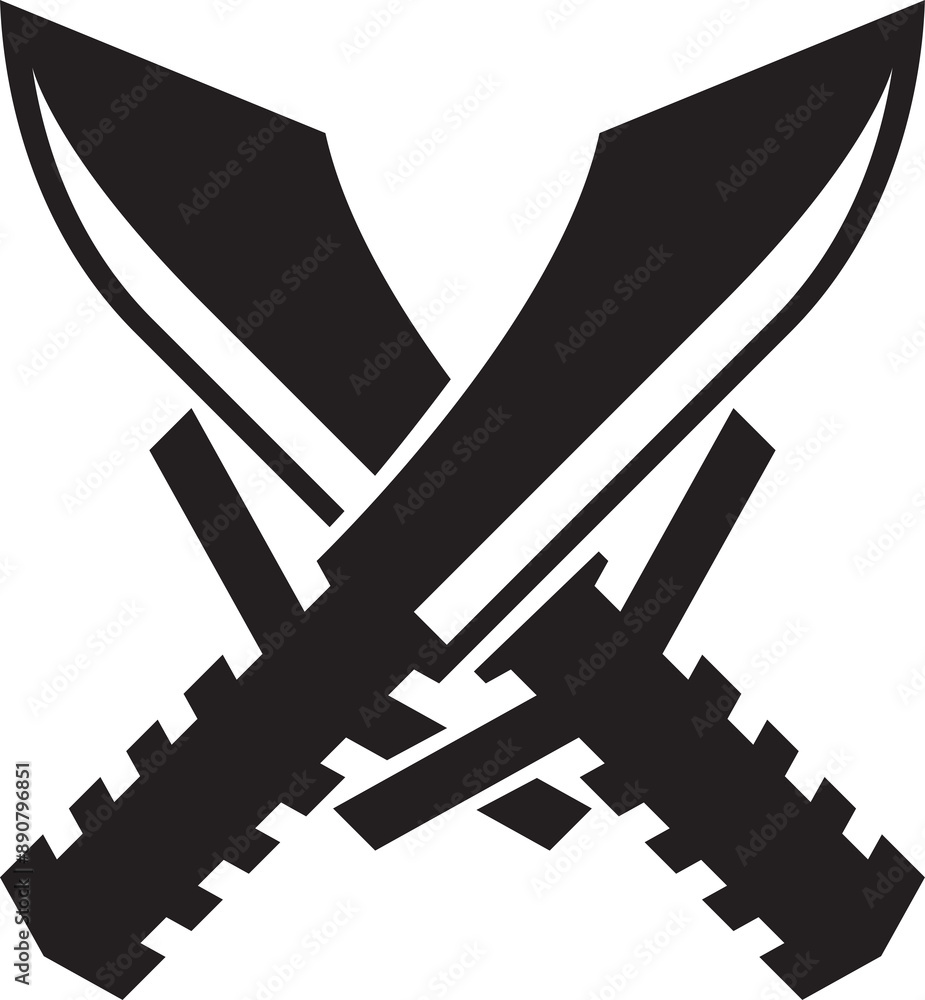 Sticker Crossed Swords Symbol