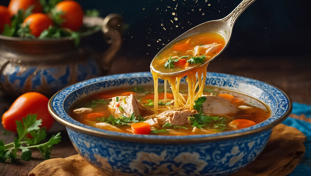 Chorba beida chicken soup, traditional food Algeria