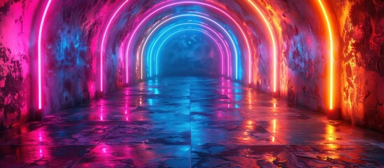 Neon Lights Tunnel