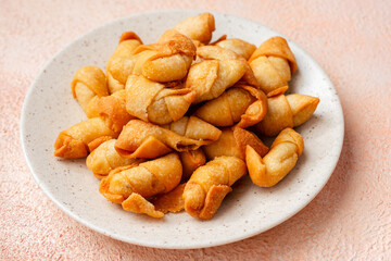 Pisang molen, Indonesian traditional food made from banana wrap with sheet of pastry dough and then fried