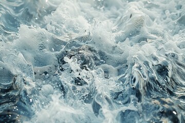 Obraz premium A close-up shot of the surface of a body of water with waves, great for use in scenes where water is a key element