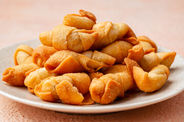 Pisang molen, Indonesian traditional food made from banana wrap with sheet of pastry dough and then fried