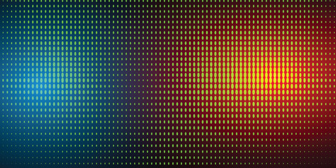 Tata letak vektor titik-titik hijau dengan latar belakang hitam. Ilustrasi bersinar dekoratif pada templat abstrak.