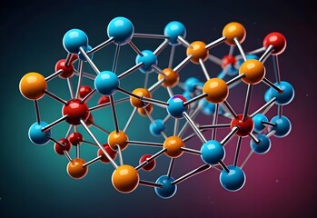 Obraz premium 3D Molecular Structure Model: Visualizing Atoms and Chemical Bonds