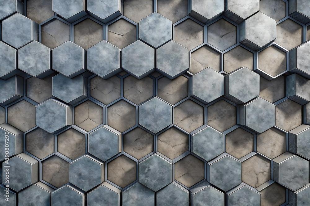 Poster honeycomb abstract geometric hexagonal concrete pattern texture