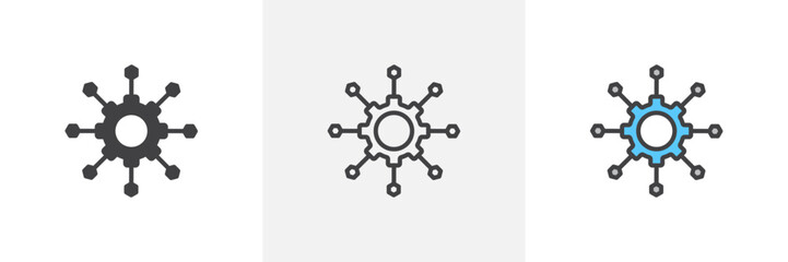 Microservices colored icon set