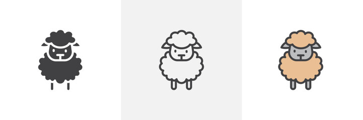 Sheep colored icon set