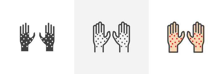 Obraz premium Rash hand colored icon set