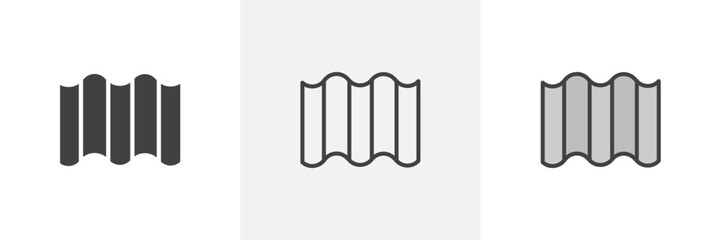 Roof tile colored icon set