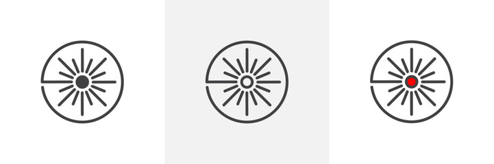 Laser beam colored icon set