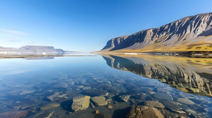 Reflections in the calm waters of Makinson Inlet