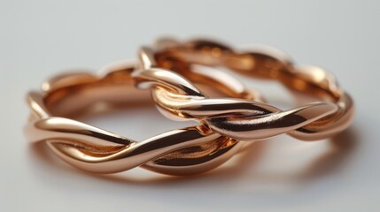 Naklejka premium Elegant Rose Gold Wedding Rings