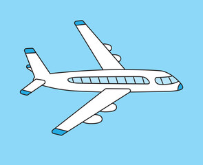 Passenger jet airplane vector illustration