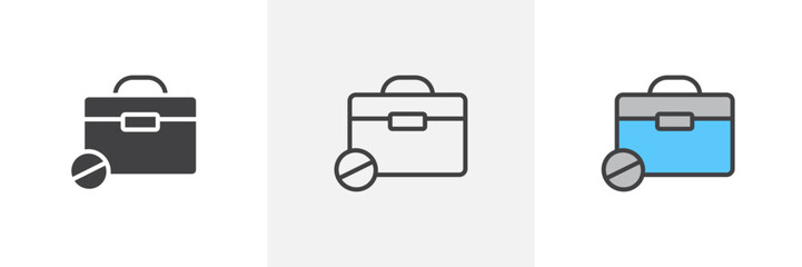 Unemployment colored icon set