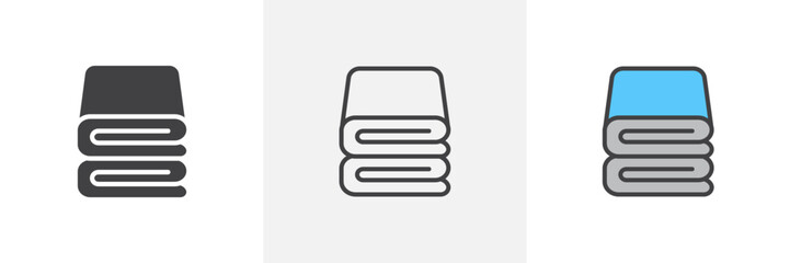 Fototapeta premium Blanket colored icon set