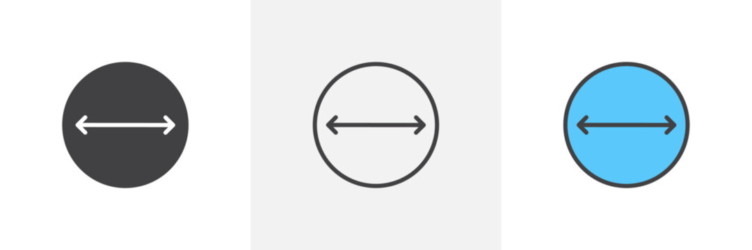 Diameter colored icon set