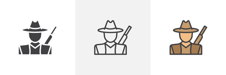 Hunter colored icon set