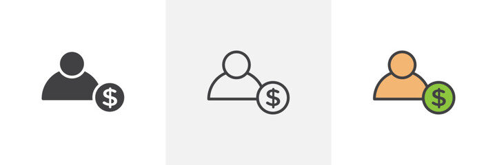 Personal loan colored icon set