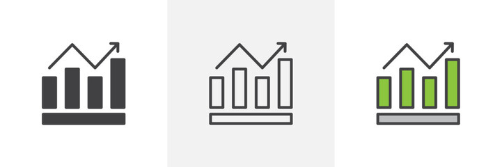 Stagflation colored icon set