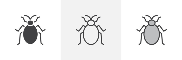 Bedbug colored icon set