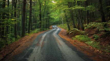 Obraz premium Forest Road Journey