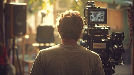 Obraz premium Filmmaker Behind the Scenes