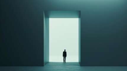 Obraz premium A futuristic business model in an ultramodern, supernatural scene, with copy space