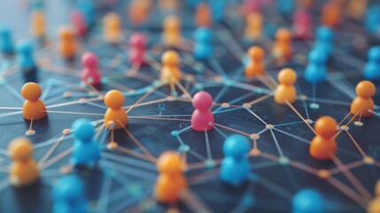 Network of Connected Multicolored Figures