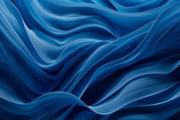 Obraz premium Blue background featuring elegant flowing blue wavy lines Fluid Design Concept