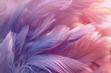 Close Up of Soft Purple and Pink Feathers