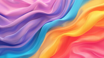Abstract colorful fabric with soft wavy texture in pastel shades
