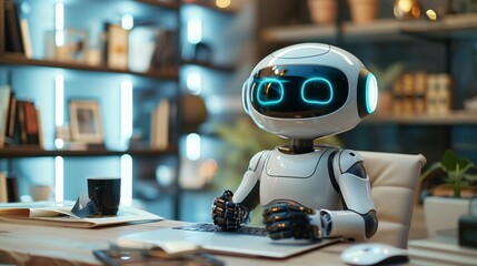 Robot Working in Modern Office