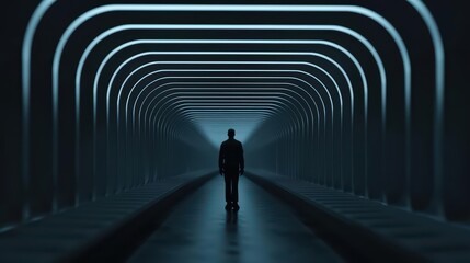 Reducing operational burdens through outsourcing in an ultramodern, supernatural scene, with copy space