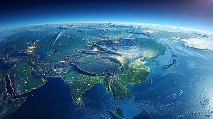 Fototapeta premium Asia from Space