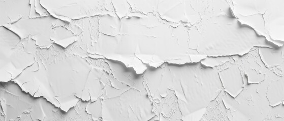 Obraz premium Close-up of a cracked and peeling white paint wall, showcasing abstract texture.