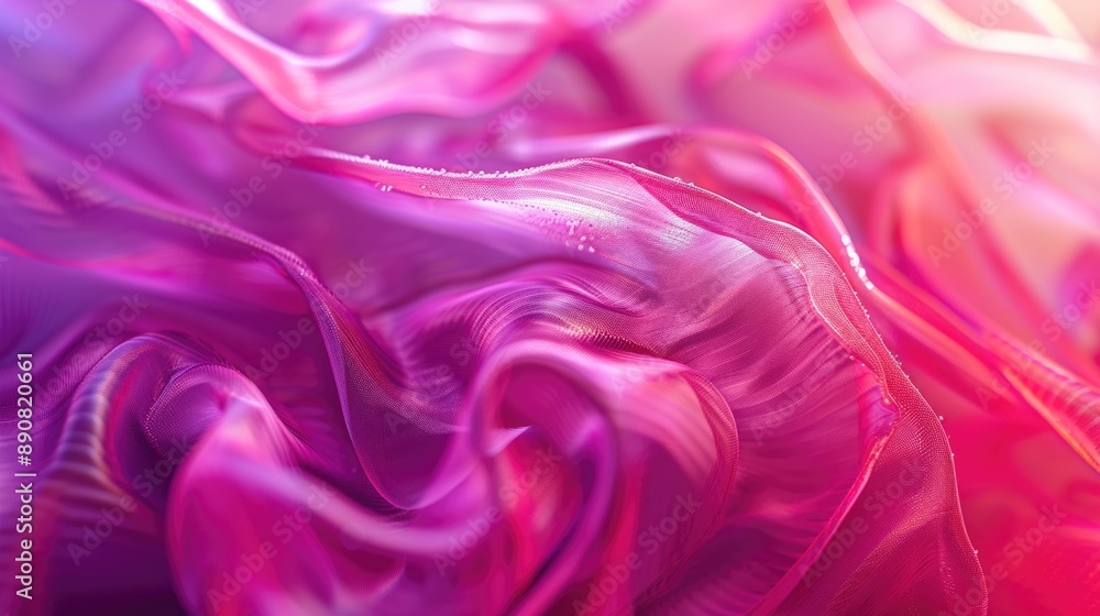 Poster A close-up shot of a beautiful purple fabric with intricate patterns and texture