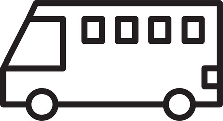 Van Icon Line Illustration
