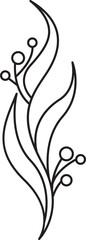 Floral Leaves and Flowers Line Art