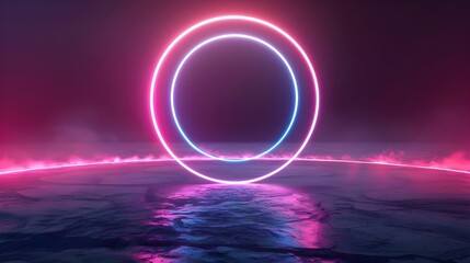 Futuristic neon circle