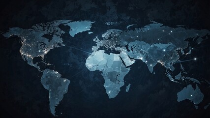 Fototapeta premium World map on a flat surface, global internet connectivity concept