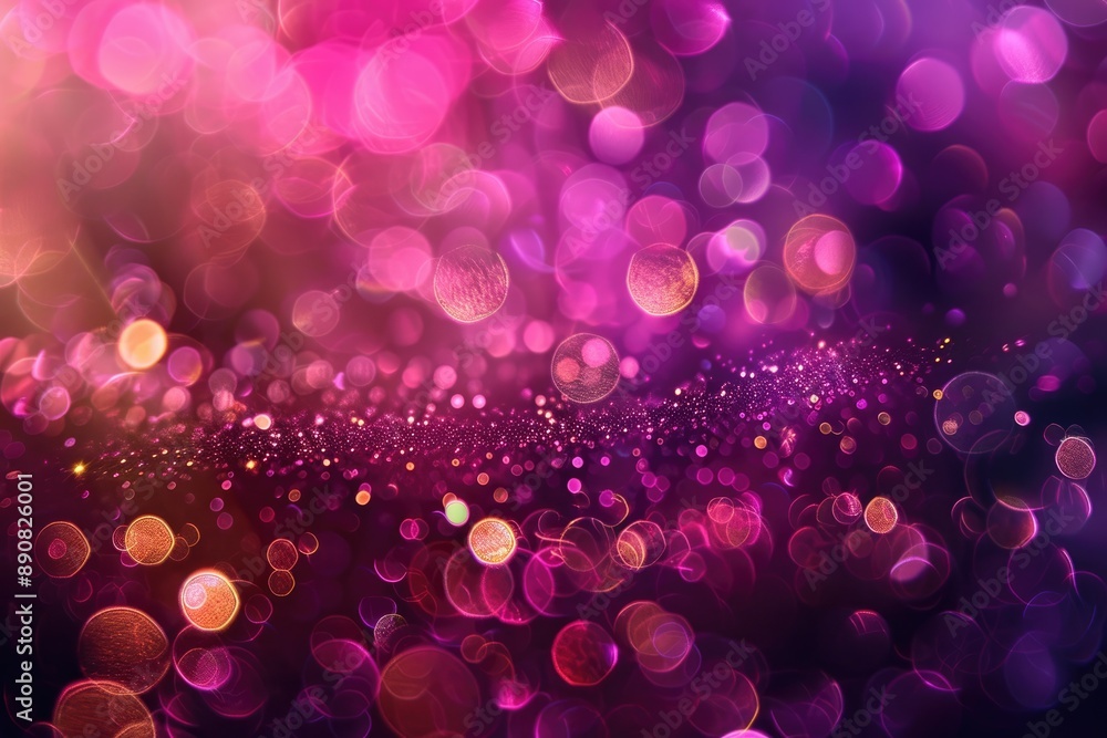 Poster magenta bokeh. abstract shiny backdrop with sparkling glimmers and glittering sparks