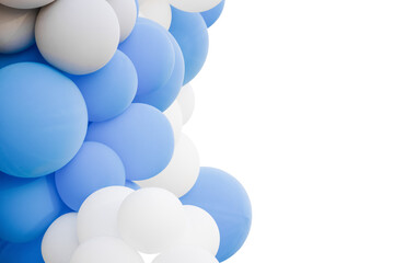 white and blue inflated balloons