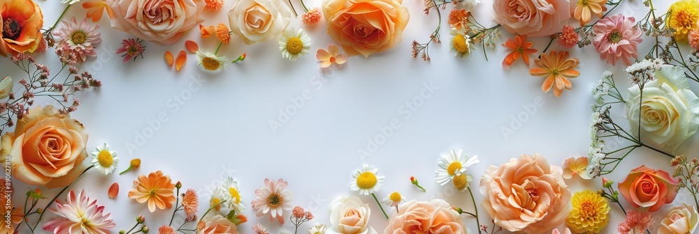 Canvas Prints Colorful Flower Arrangement on White Background