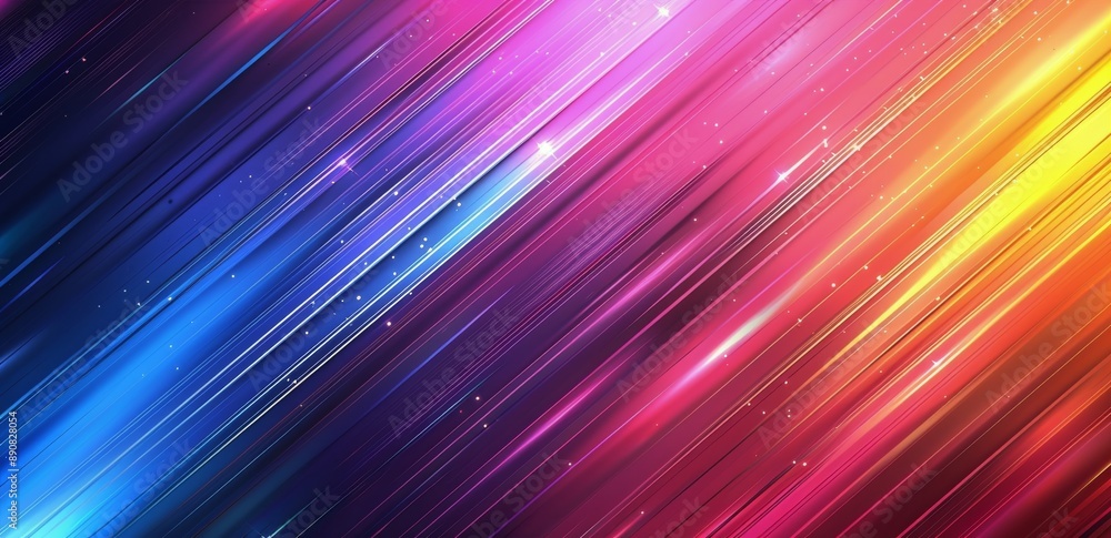 Poster abstract diagonal colorful lines background with glowing lights