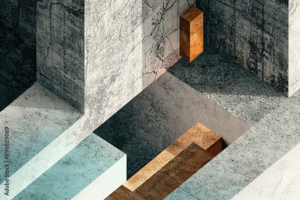 Poster a simple room with a closed door, perfect for interior design or architecture projects