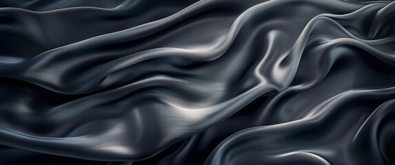 Fototapeta premium Smooth Gray Satin Fabric Draped and Wrinkled in Soft Light