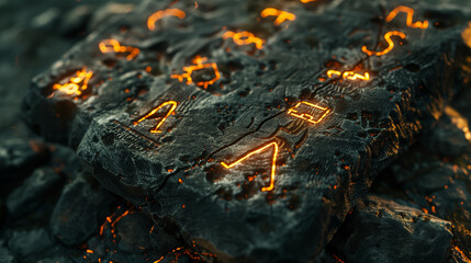 Mystic runes glowing on an ancient artifact