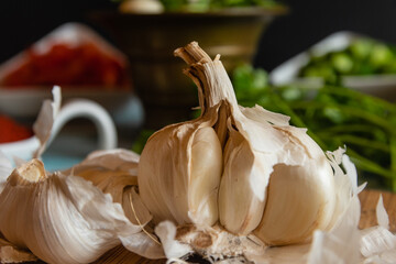 garlic prepared to add to the sauce